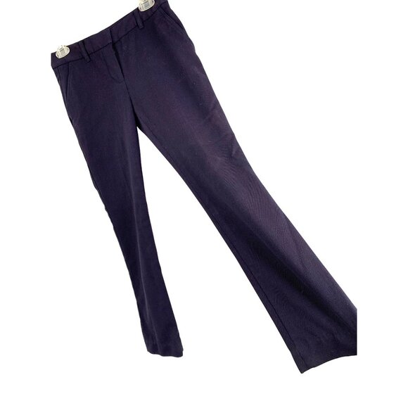 Tory Burch Skinny Pant Navy Wool Tweed Crop Size 0 GUC Career Low Rise $278 - Picture 7 of 9